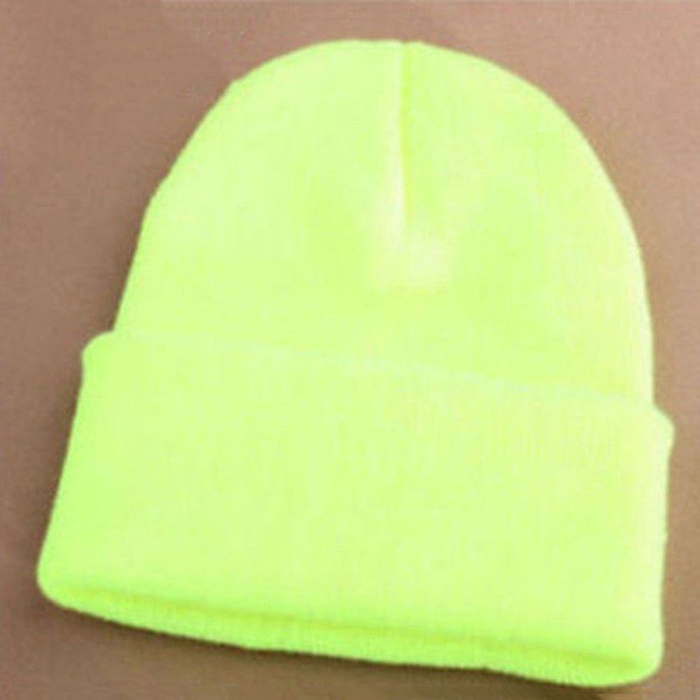 Fashion Men's Women Solid Color Beanie Knitted Hip-Hop Winter Warm Dance Hat