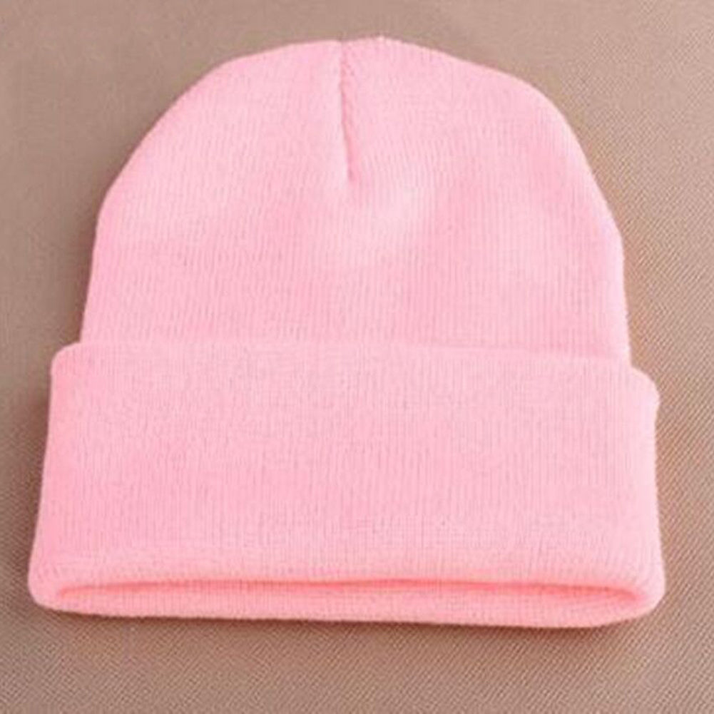 Fashion Men's Women Solid Color Beanie Knitted Hip-Hop Winter Warm Dance Hat