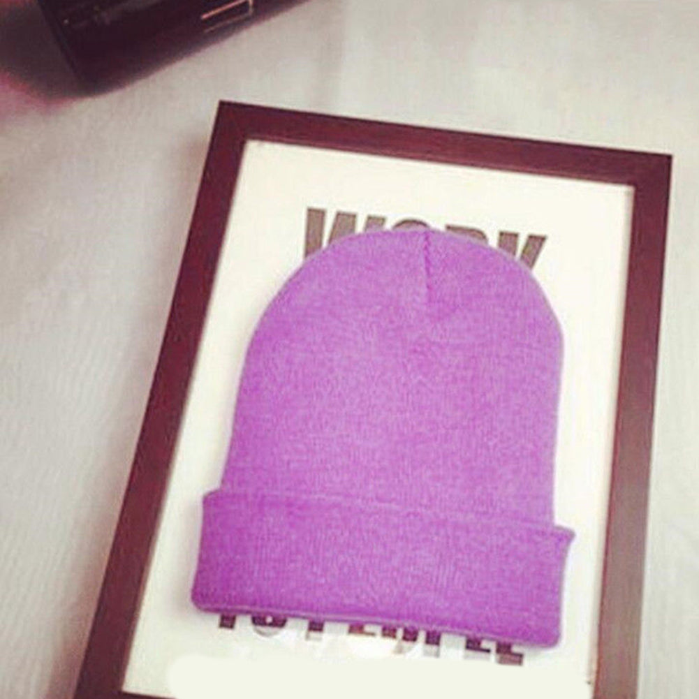 Fashion Men's Women Solid Color Beanie Knitted Hip-Hop Winter Warm Dance Hat