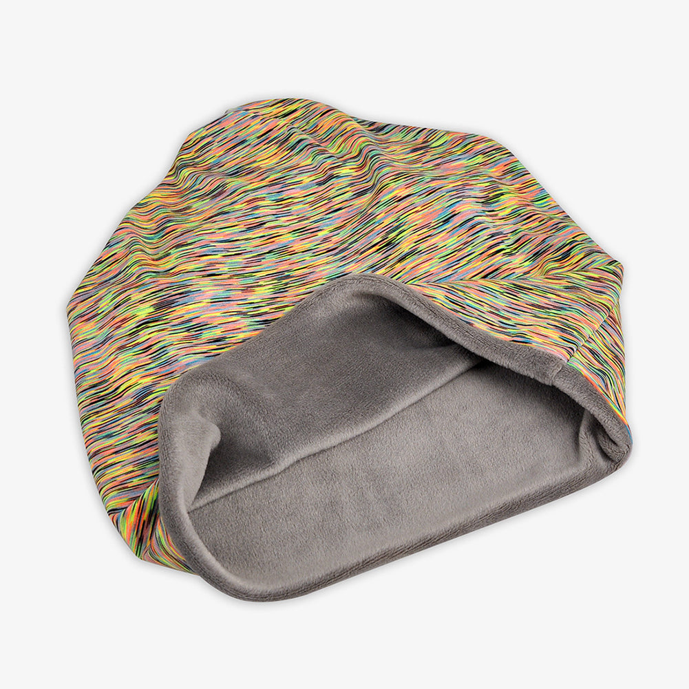 Winter Men Women Solid Color Dual Use Fleece Lined Scarf Slouchy Beanie Cap