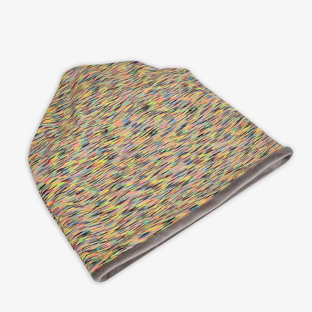 Winter Men Women Solid Color Dual Use Fleece Lined Scarf Slouchy Beanie Cap