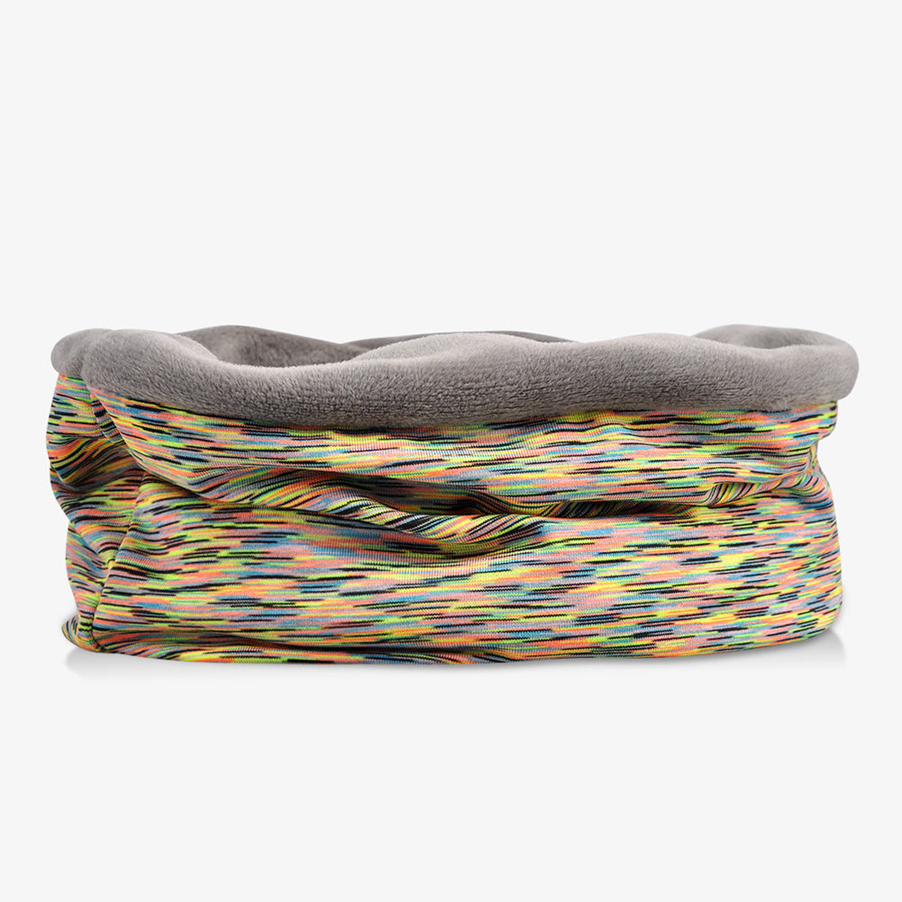 Winter Men Women Solid Color Dual Use Fleece Lined Scarf Slouchy Beanie Cap