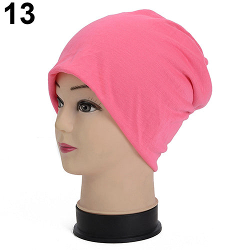 Women Men Fashion Candy Color Cap Hip-Hop Winter Warm Crochet Beanie Hat