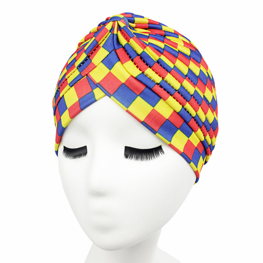 Fashion Rainbow Color Leopard Women Muslim Hijab Turban Head Wrap Hat Beanie Cap
