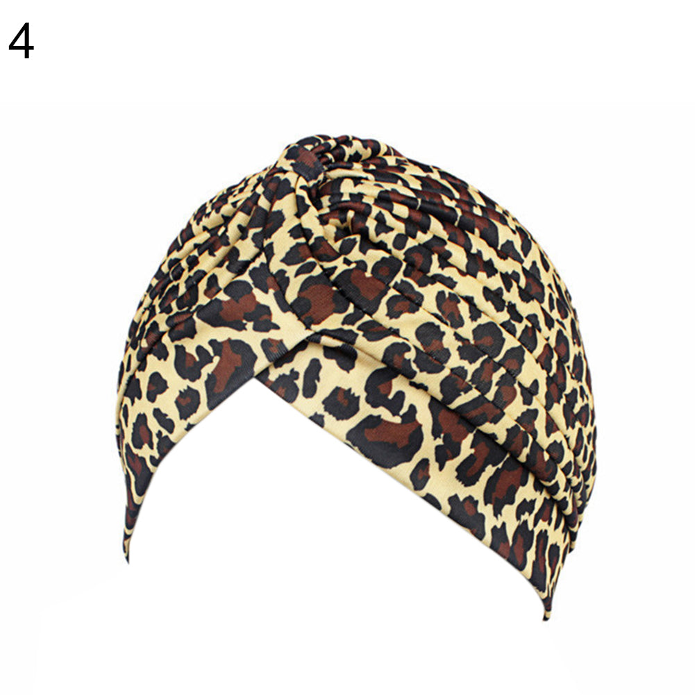 Fashion Rainbow Color Leopard Women Muslim Hijab Turban Head Wrap Hat Beanie Cap