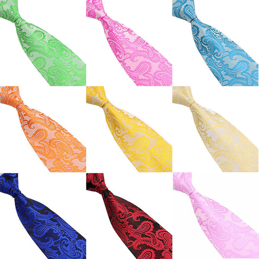 Men Fashion Paisley Floral Pattern Business Wedding Party Suit Tie Necktie