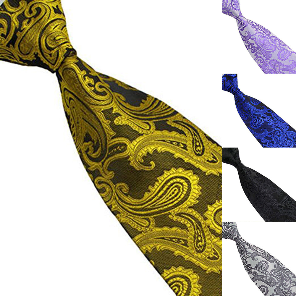 Men Fashion Paisley Floral Pattern Business Wedding Party Suit Tie Necktie
