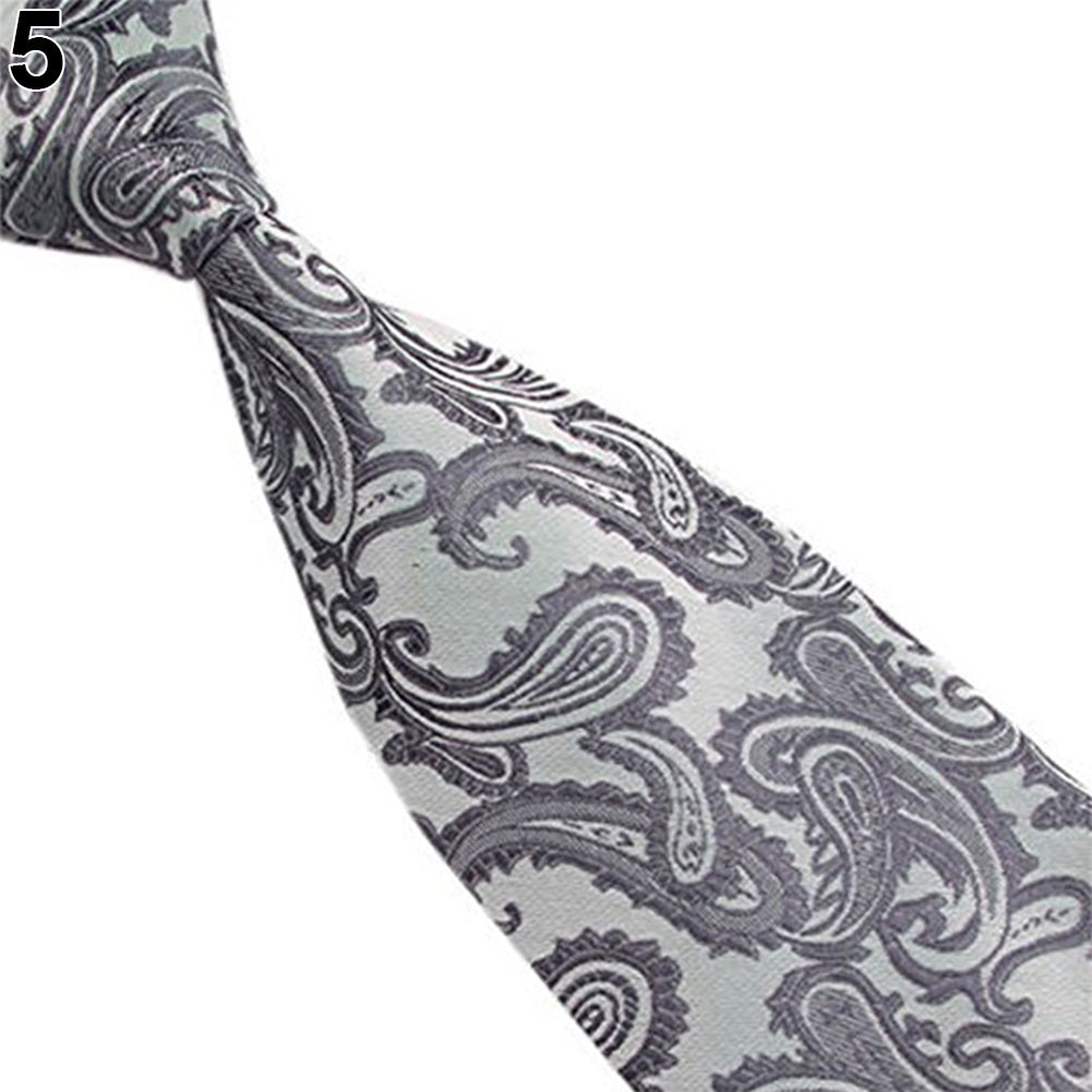 Men Fashion Paisley Floral Pattern Business Wedding Party Suit Tie Necktie