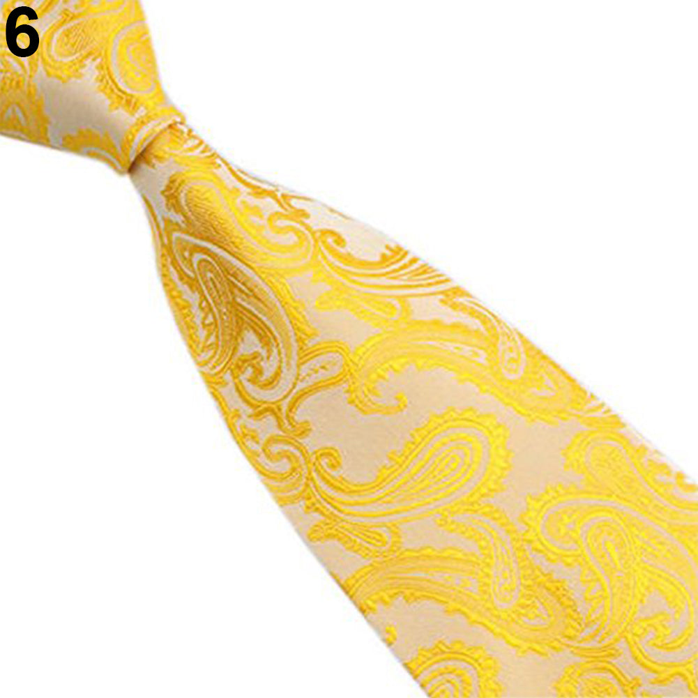 Men Fashion Paisley Floral Pattern Business Wedding Party Suit Tie Necktie