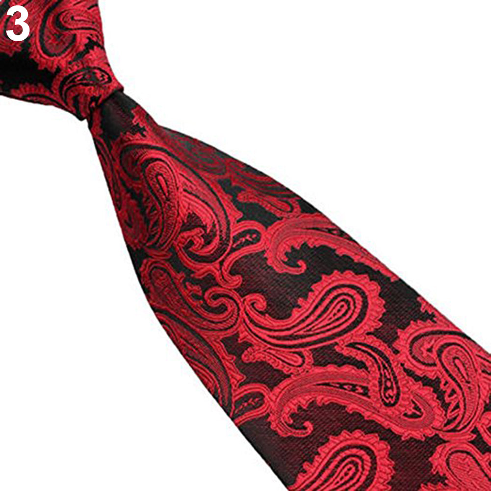 Men Fashion Paisley Floral Pattern Business Wedding Party Suit Tie Necktie