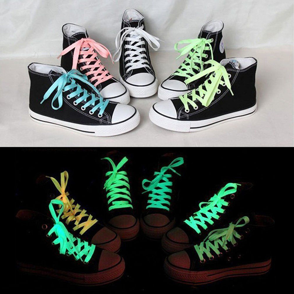 1 Pair Sport Shoes Lace Polyester Neon Color Luminous Fluorescent Shoelaces