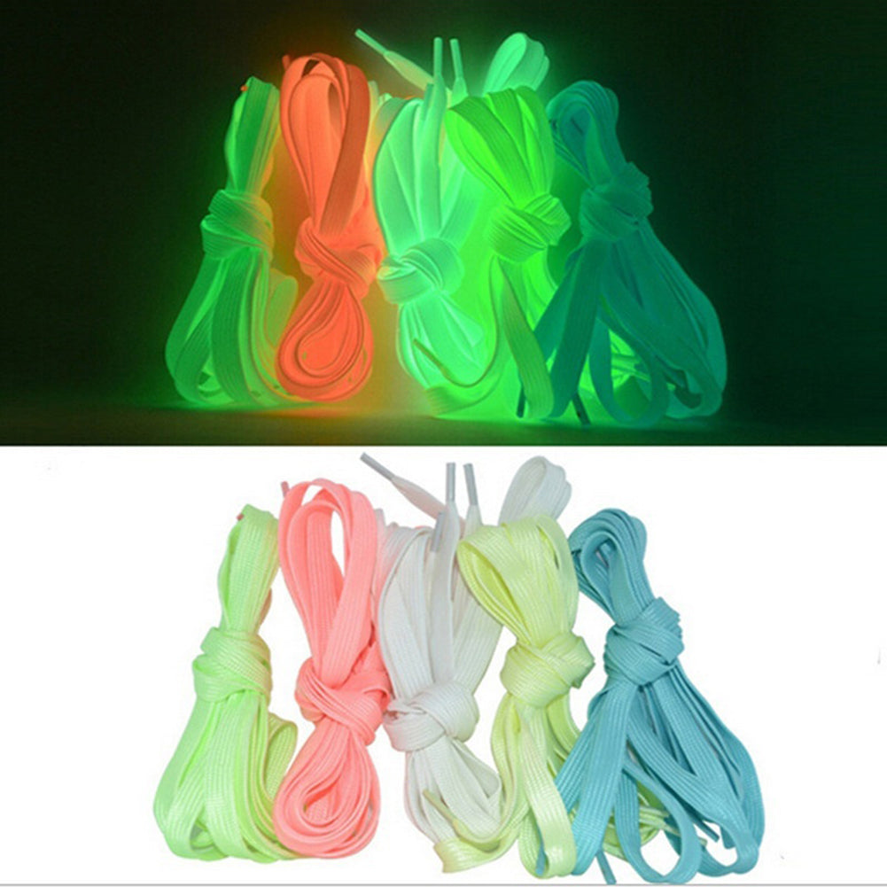 1 Pair Sport Shoes Lace Polyester Neon Color Luminous Fluorescent Shoelaces