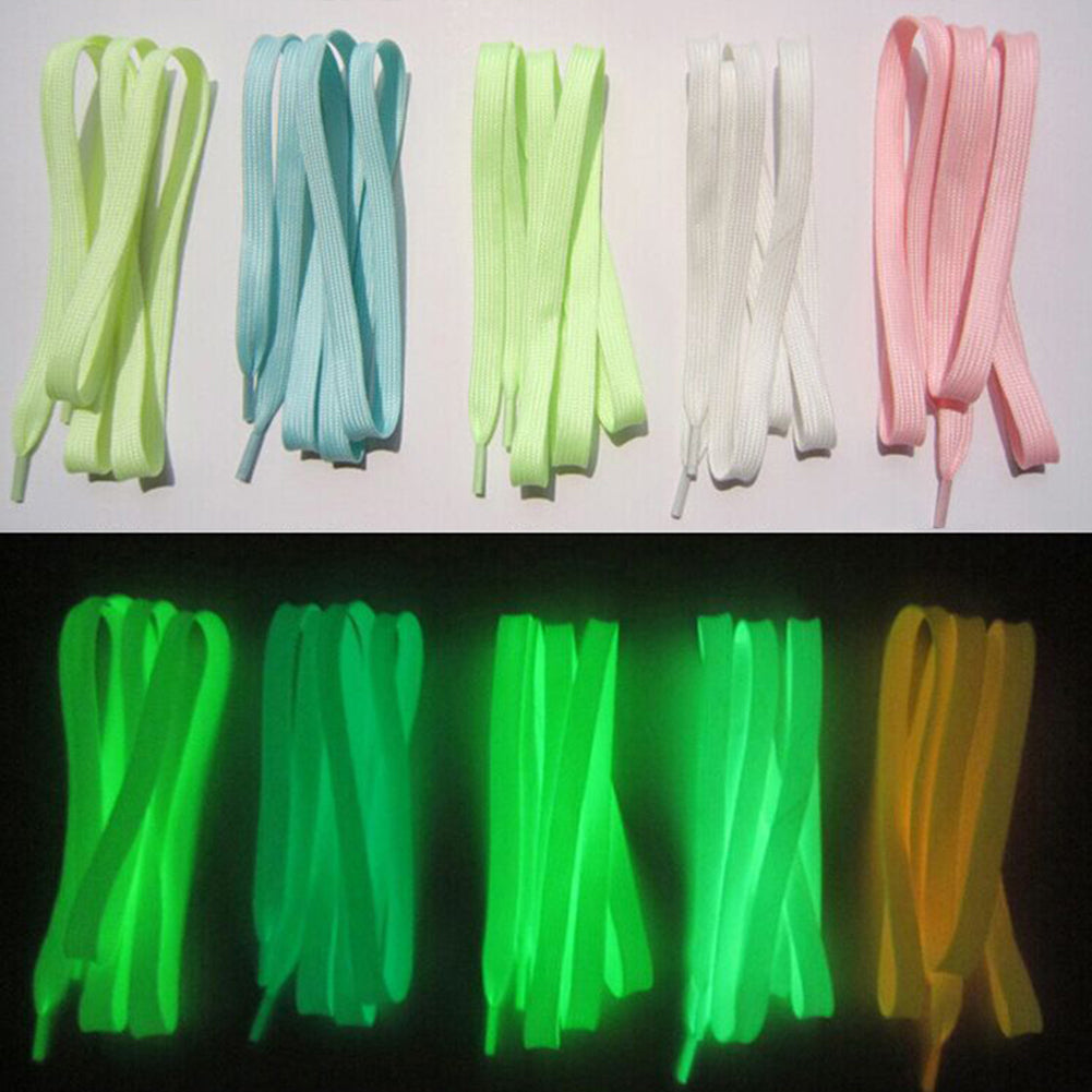 1 Pair Sport Shoes Lace Polyester Neon Color Luminous Fluorescent Shoelaces