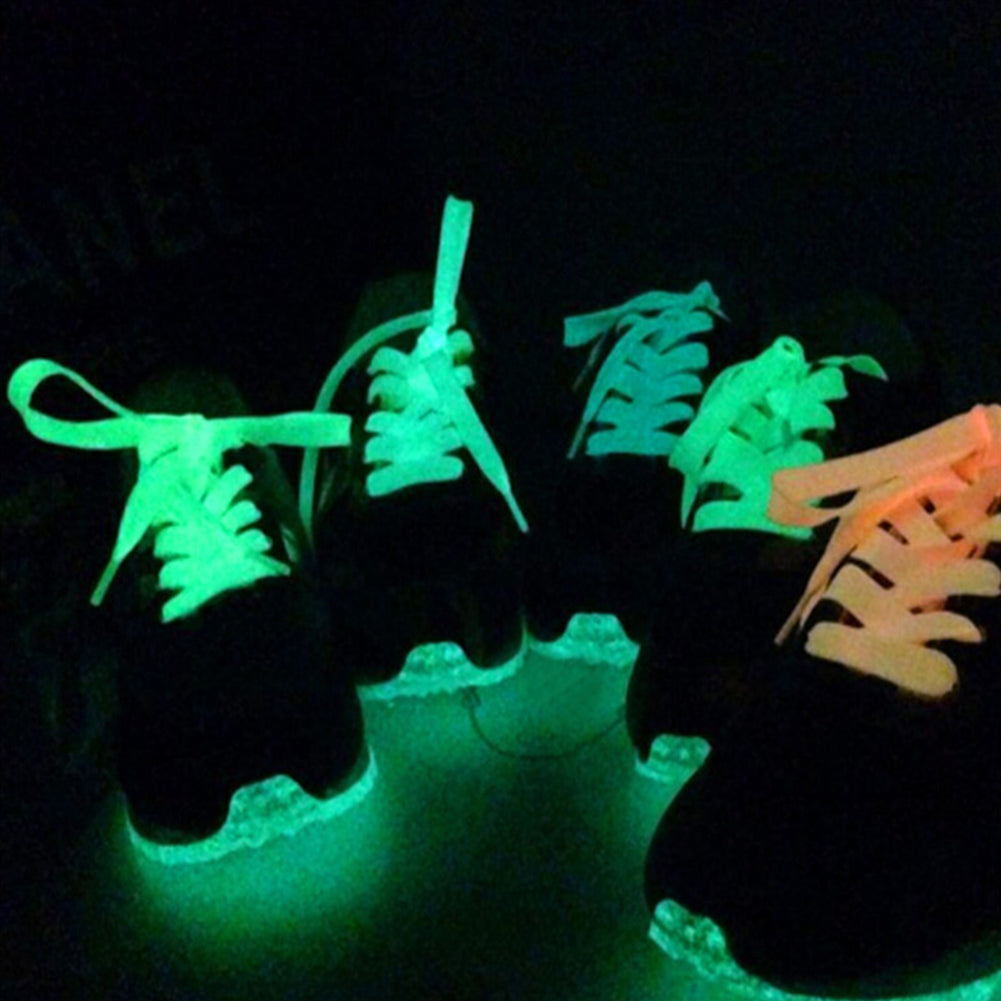 1 Pair Sport Shoes Lace Polyester Neon Color Luminous Fluorescent Shoelaces