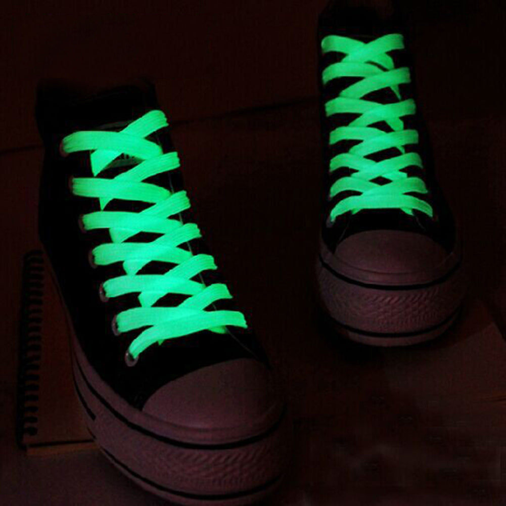 1 Pair Sport Shoes Lace Polyester Neon Color Luminous Fluorescent Shoelaces