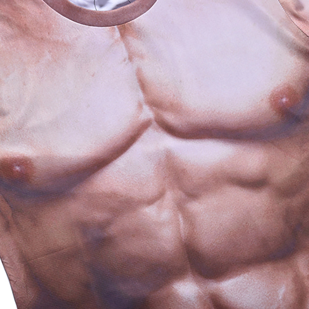 Funny 3D Muscle Print Summer Men's T-Shirt Short Sleeve Round Neck Tee Top