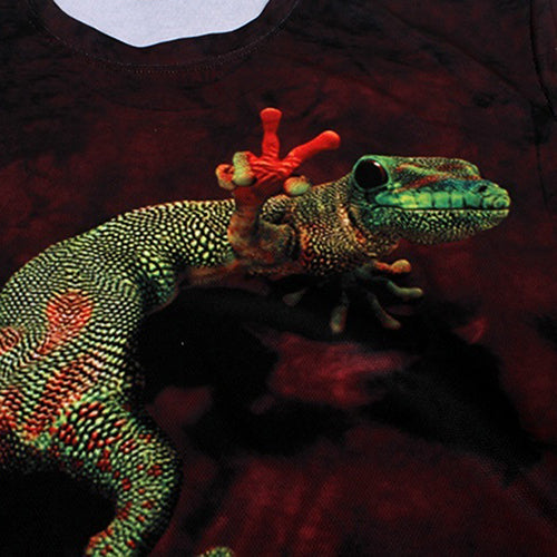 Men's Fashion Summer Cool Casual Short Sleeve O-neck 3D Lizard T-shirt Top