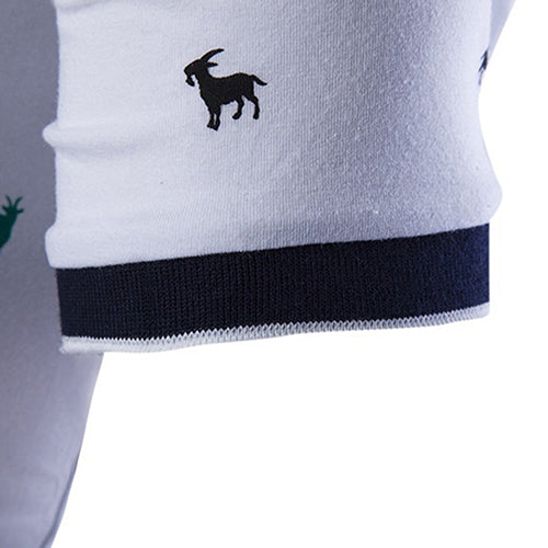 Men's Korean Style Summer Goat Embroidery Soft Shirt Short Sleeve T-shirt