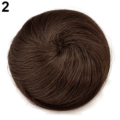 1Pc Women's Synthetic Fiber Hairpiece Hair Extension False Fake Hair Bun Wig