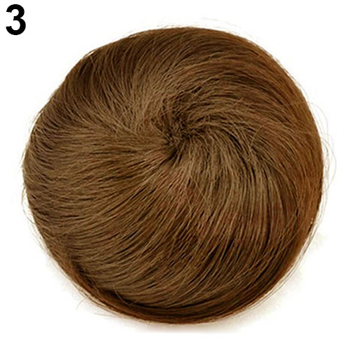 1Pc Women's Synthetic Fiber Hairpiece Hair Extension False Fake Hair Bun Wig