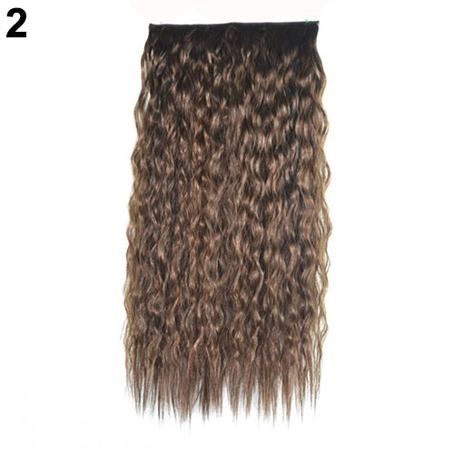 Sexy Long Gradient Color Party Women Wavy Curly Clip-in Hair Extension 60cm