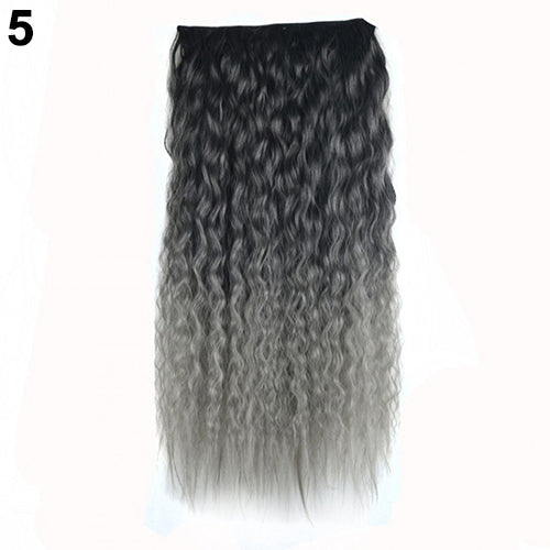 Sexy Long Gradient Color Party Women Wavy Curly Clip-in Hair Extension 60cm