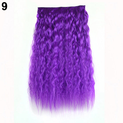 Sexy Long Gradient Color Party Women Wavy Curly Clip-in Hair Extension 60cm