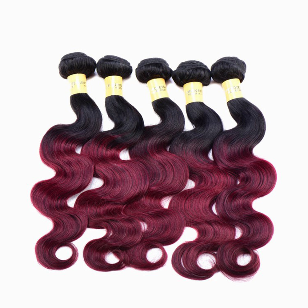 Brazilian Girls Long Wavy Ombre Human Hair Natural Curly Wig Hair Extension