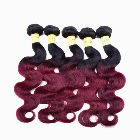 Brazilian Girls Long Wavy Ombre Human Hair Natural Curly Wig Hair Extension