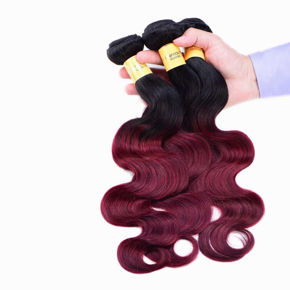 Brazilian Girls Long Wavy Ombre Human Hair Natural Curly Wig Hair Extension