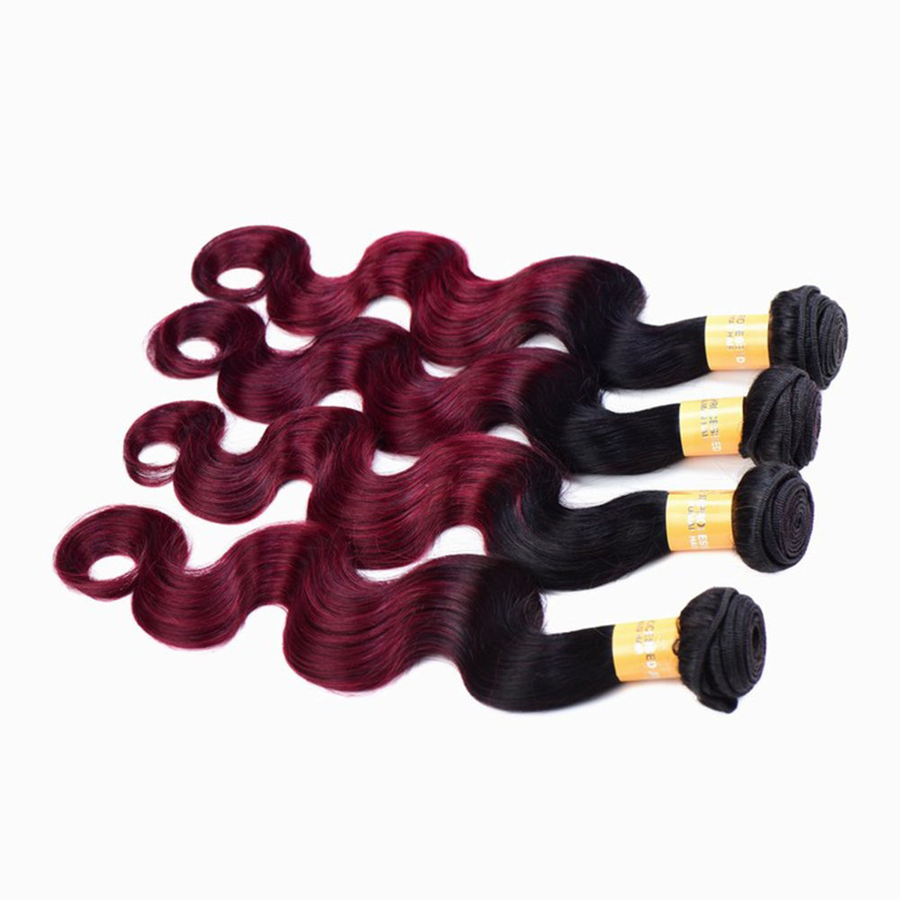 Brazilian Girls Long Wavy Ombre Human Hair Natural Curly Wig Hair Extension