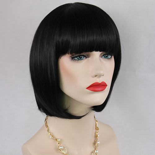 Women's Fashion Short Straight Bobo with Bangs Full Wig Cosplay Party Extension