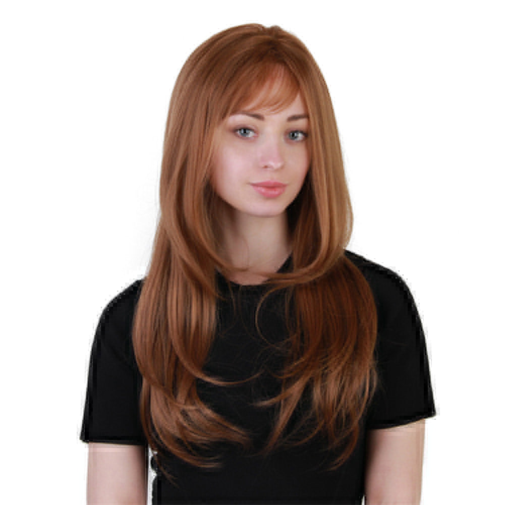 Fashion Air Bangs Long Wig Women Natural Synthetic Fiber Party Cosplay Hairpiece
