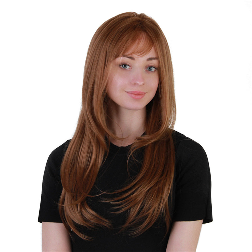 Fashion Air Bangs Long Wig Women Natural Synthetic Fiber Party Cosplay Hairpiece
