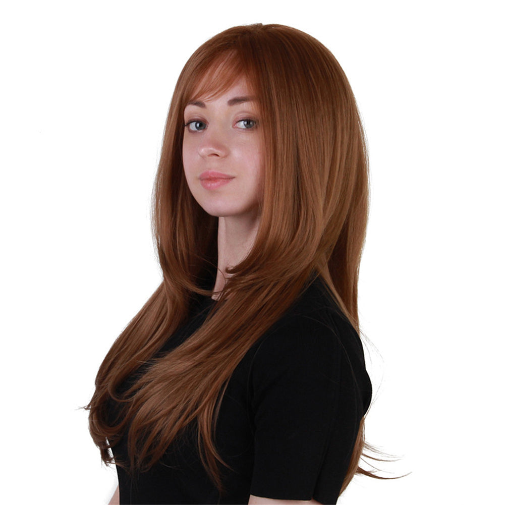 Fashion Air Bangs Long Wig Women Natural Synthetic Fiber Party Cosplay Hairpiece