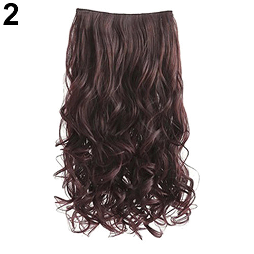 Women Clip in Hair Extensions Long Wavy Curly Hair 5 Clips Synthetic Wigs