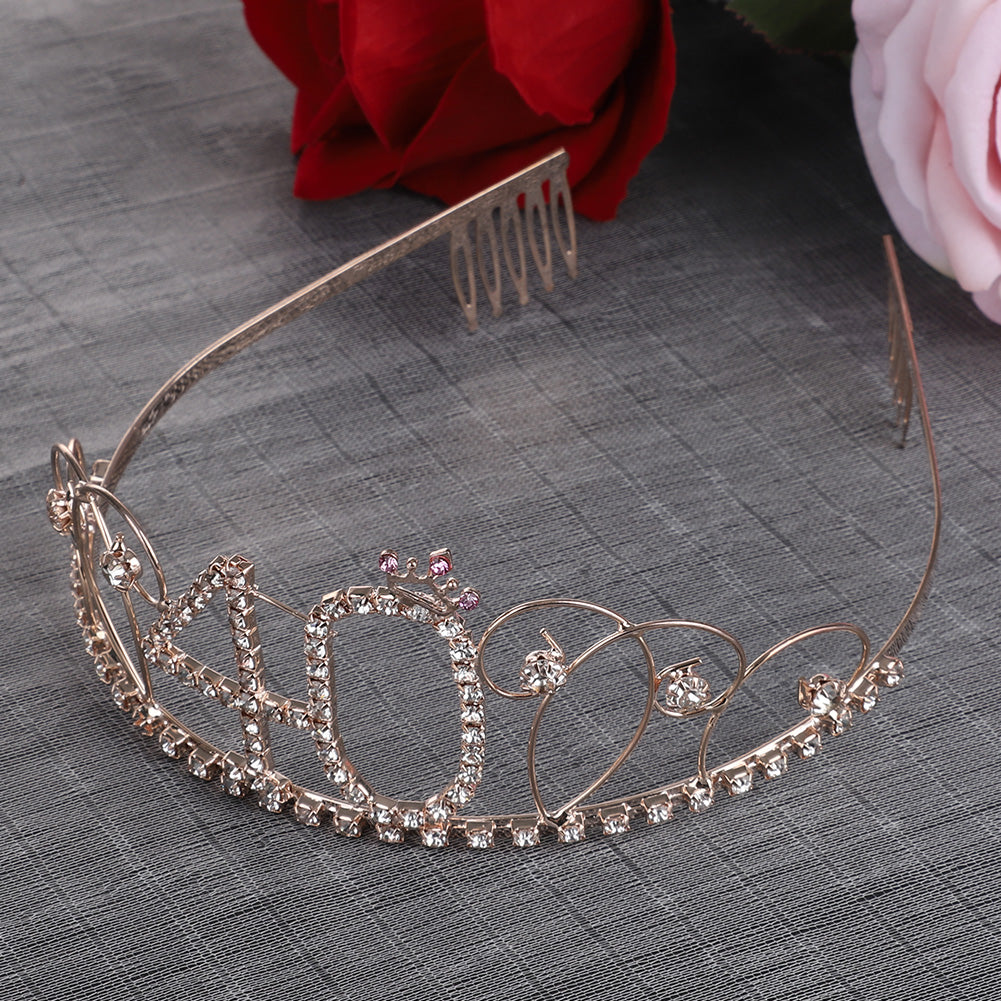 Wedding Party Bridal Bling Rhinestone Tiara Crown Number 40 Headband Comb Pin