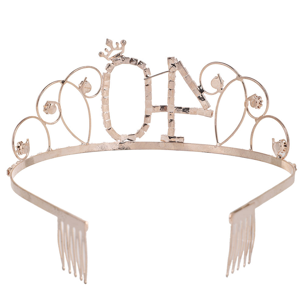 Wedding Party Bridal Bling Rhinestone Tiara Crown Number 40 Headband Comb Pin
