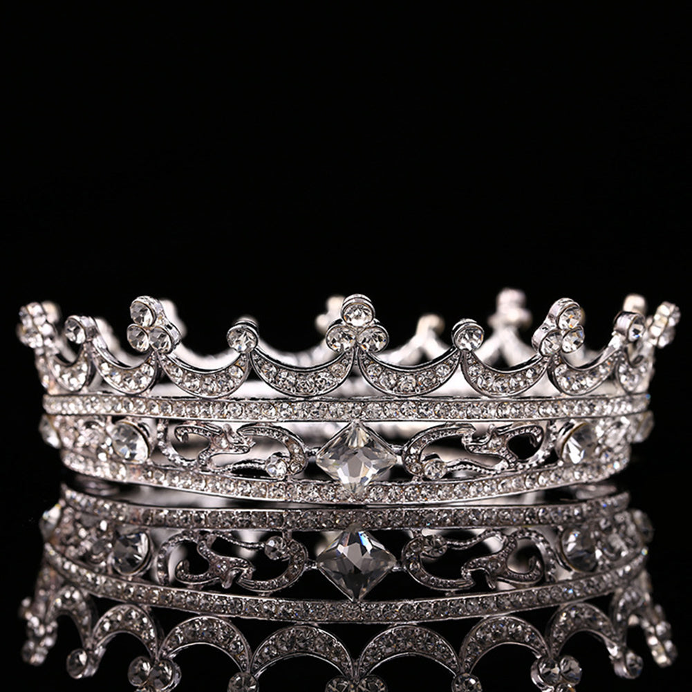 Baroque Full Sparkly Rhinestone Wedding Pageant Tiara Crown Princess Headwear