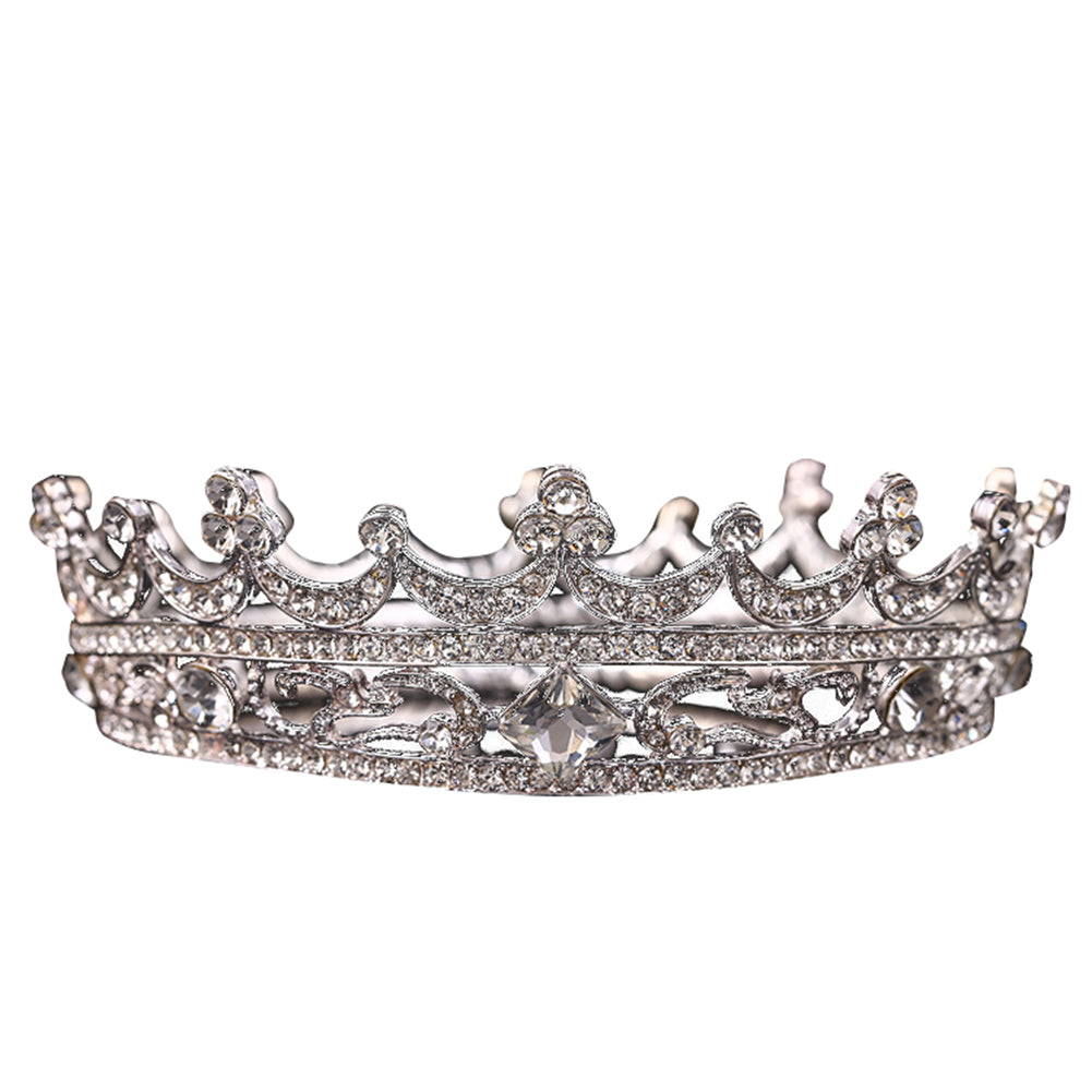 Baroque Full Sparkly Rhinestone Wedding Pageant Tiara Crown Princess Headwear
