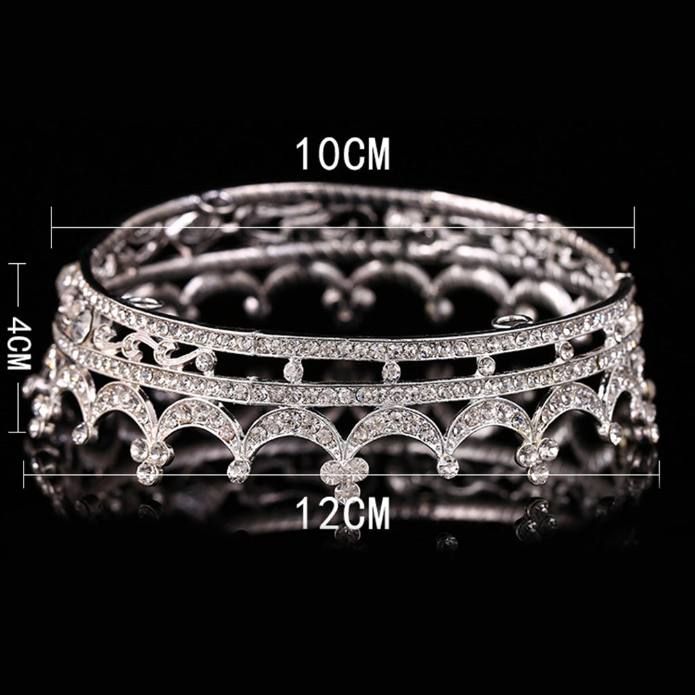 Baroque Full Sparkly Rhinestone Wedding Pageant Tiara Crown Princess Headwear