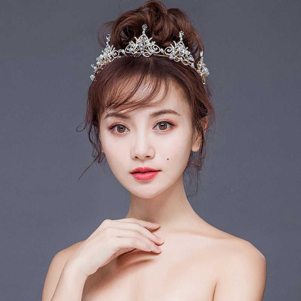 Shining Rhinestones Crown Headband Princess Bridal Tiara Wedding Hair Jewelry