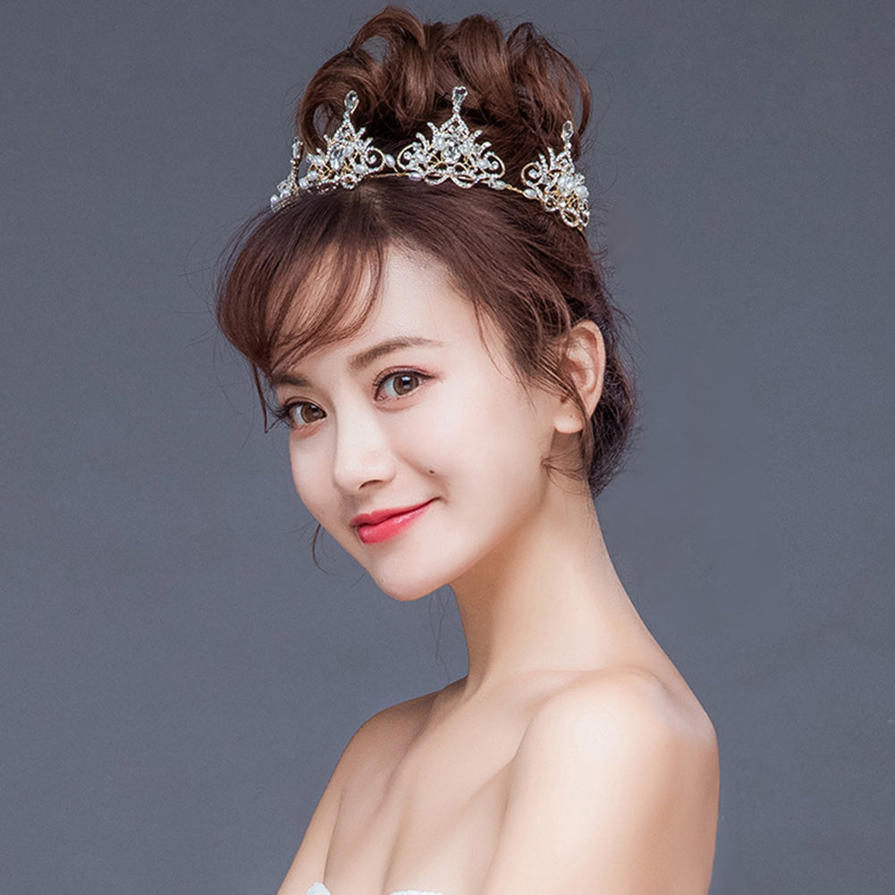 Shining Rhinestones Crown Headband Princess Bridal Tiara Wedding Hair Jewelry