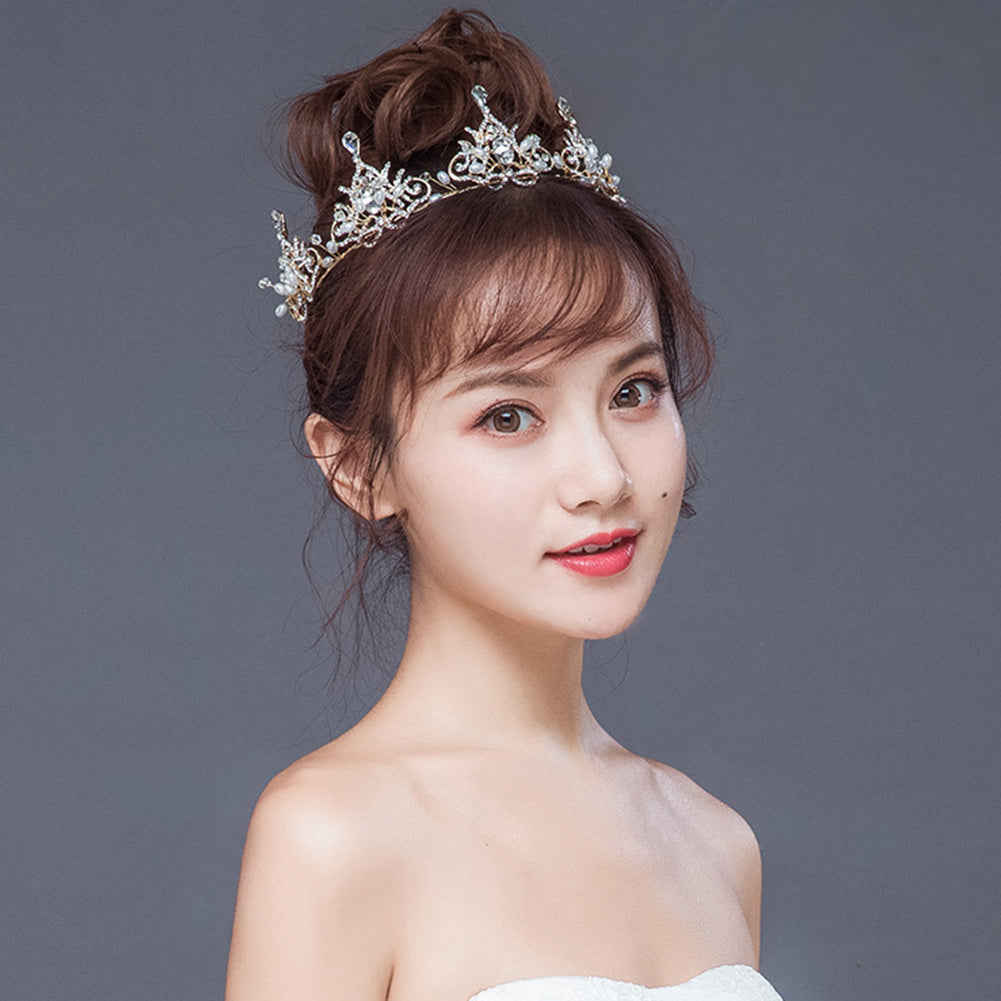 Shining Rhinestones Crown Headband Princess Bridal Tiara Wedding Hair Jewelry