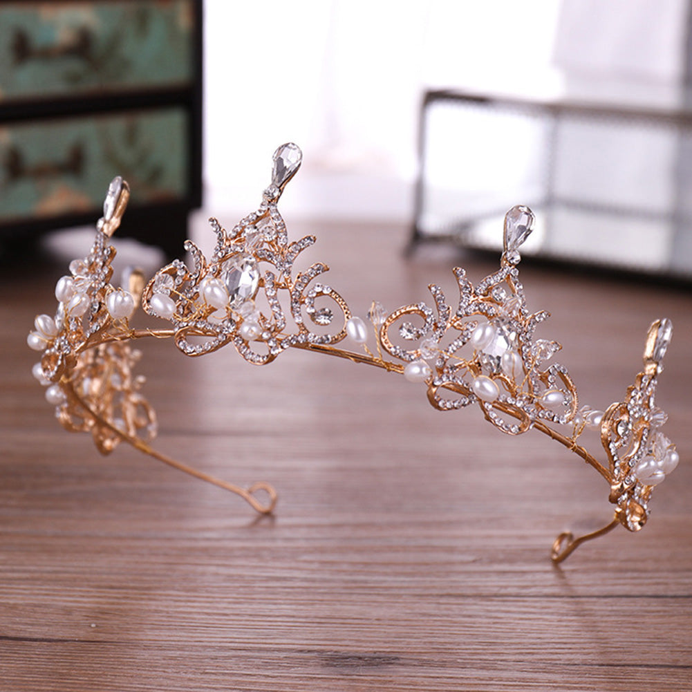 Shining Rhinestones Crown Headband Princess Bridal Tiara Wedding Hair Jewelry