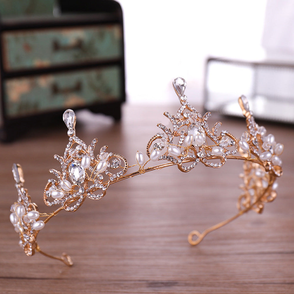 Shining Rhinestones Crown Headband Princess Bridal Tiara Wedding Hair Jewelry