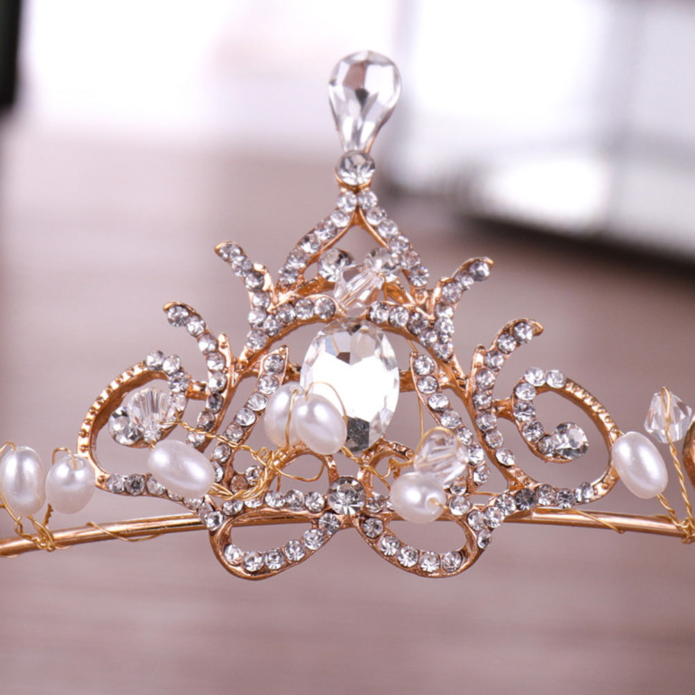 Shining Rhinestones Crown Headband Princess Bridal Tiara Wedding Hair Jewelry