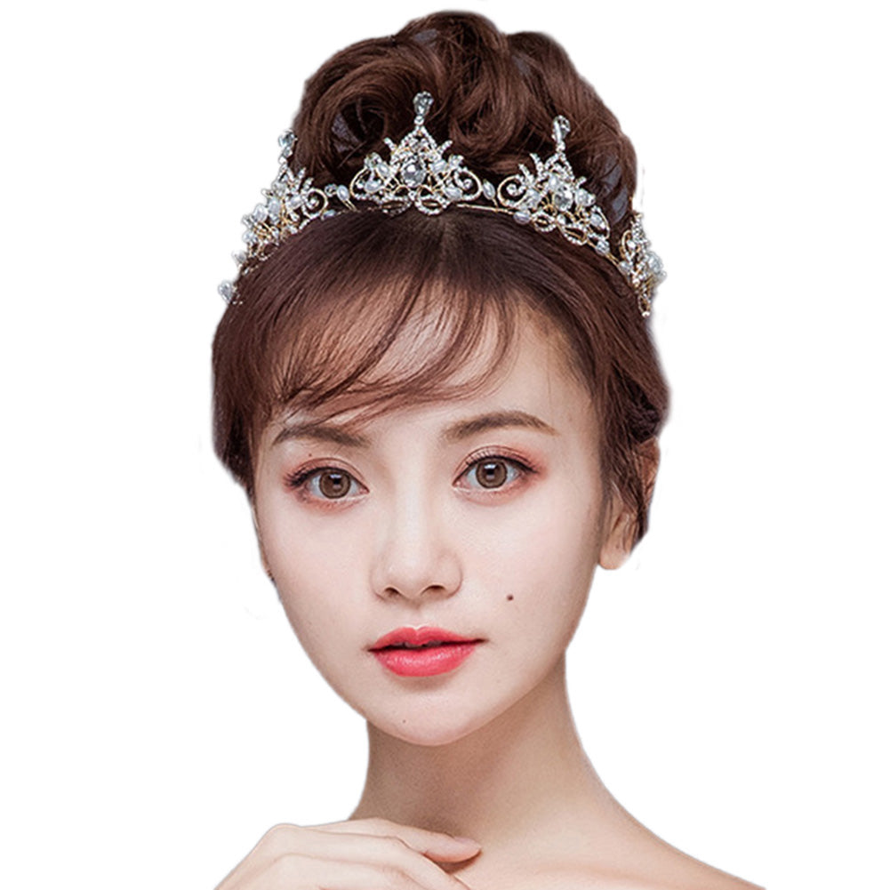 Shining Rhinestones Crown Headband Princess Bridal Tiara Wedding Hair Jewelry