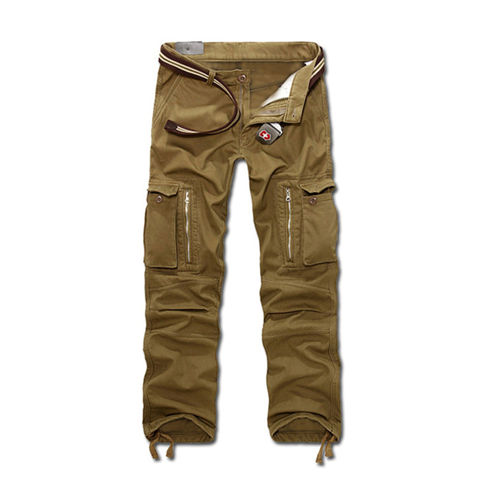 Men Cargo Pants Multi-Pockets Pants Full Length Casual Military Baggy Trousers