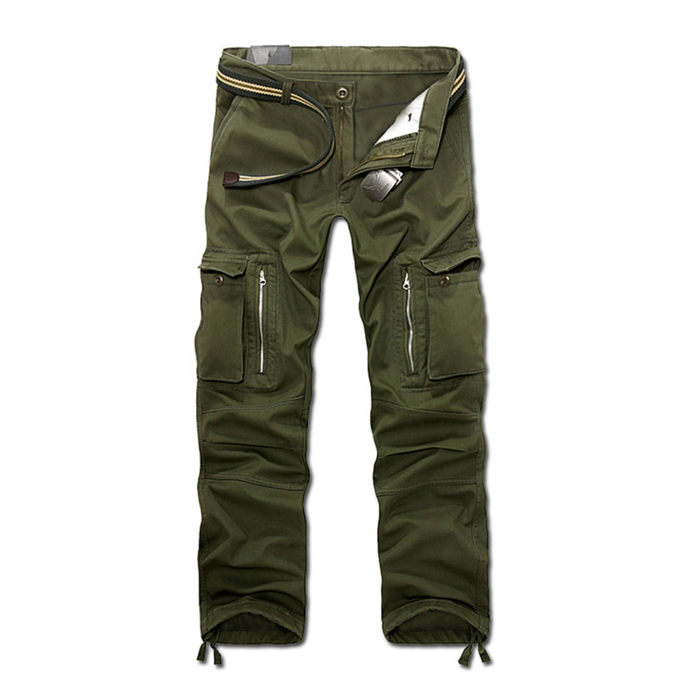 Men Cargo Pants Multi-Pockets Pants Full Length Casual Military Baggy Trousers
